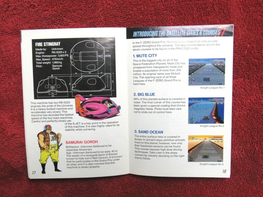 F-ZERO Manual, no game SNES SUPER NINTENDO