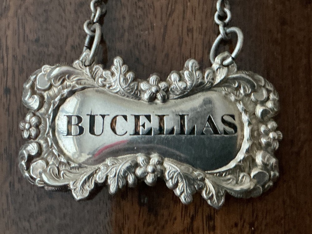 ANTIQUE SILVER PLATED WINE LABEL BOTTLE TICKET