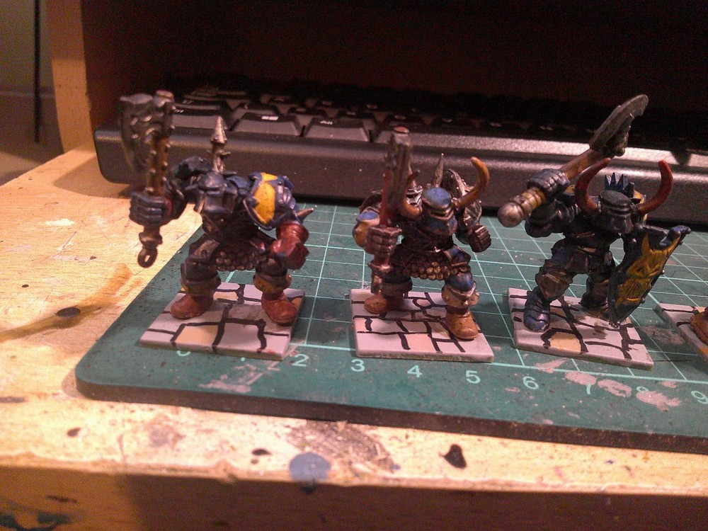 4 Chaos Warriors WHFB painted Games Workshop plastic 1998