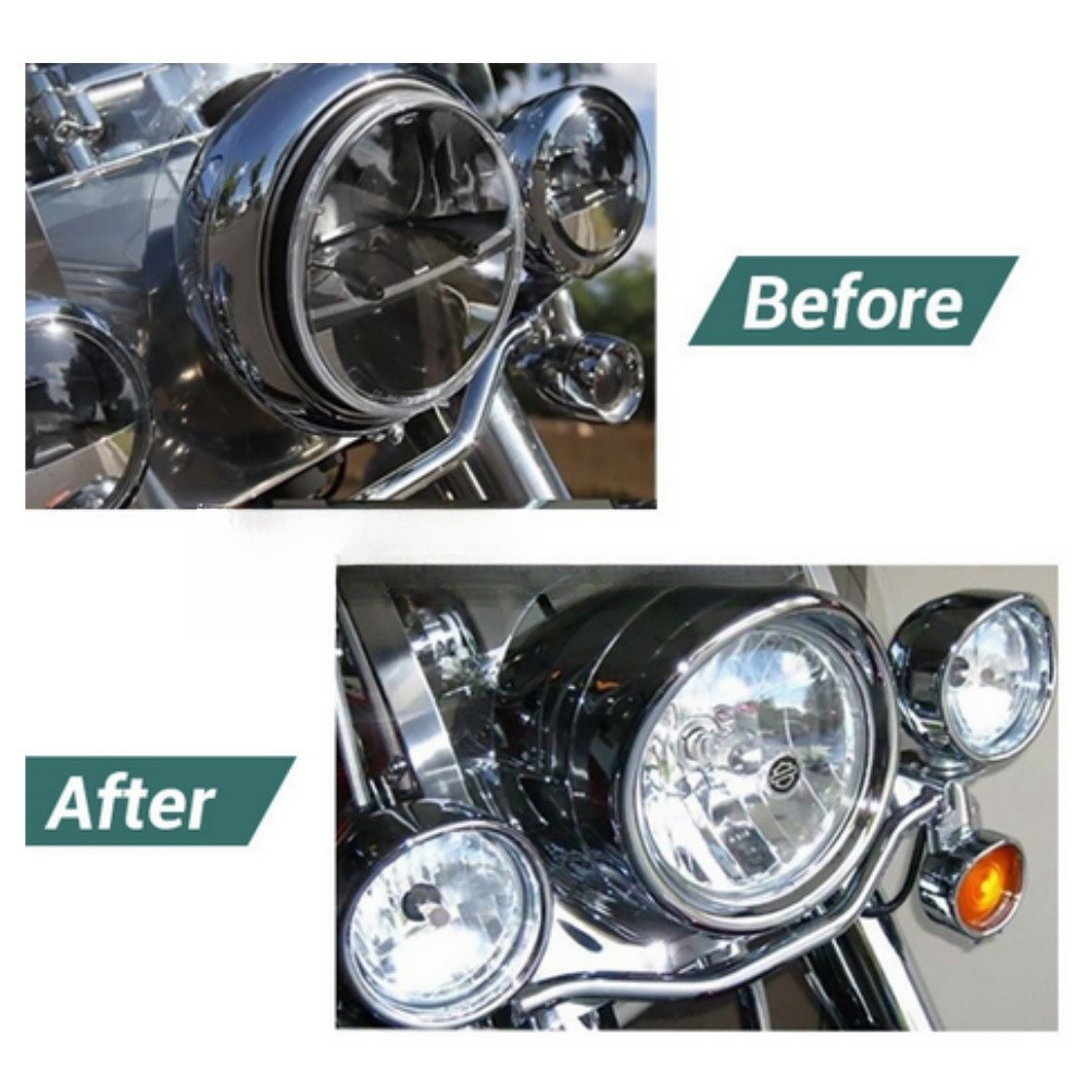 Black 7'' Headlight Trim Ring Visor Bezel For Harley Electra Glide Road King