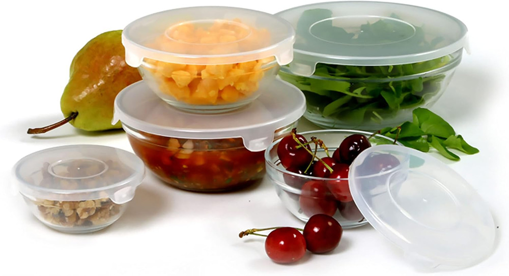 10-Piece Nesting Glass Mixing/Storage Bowls with Lids