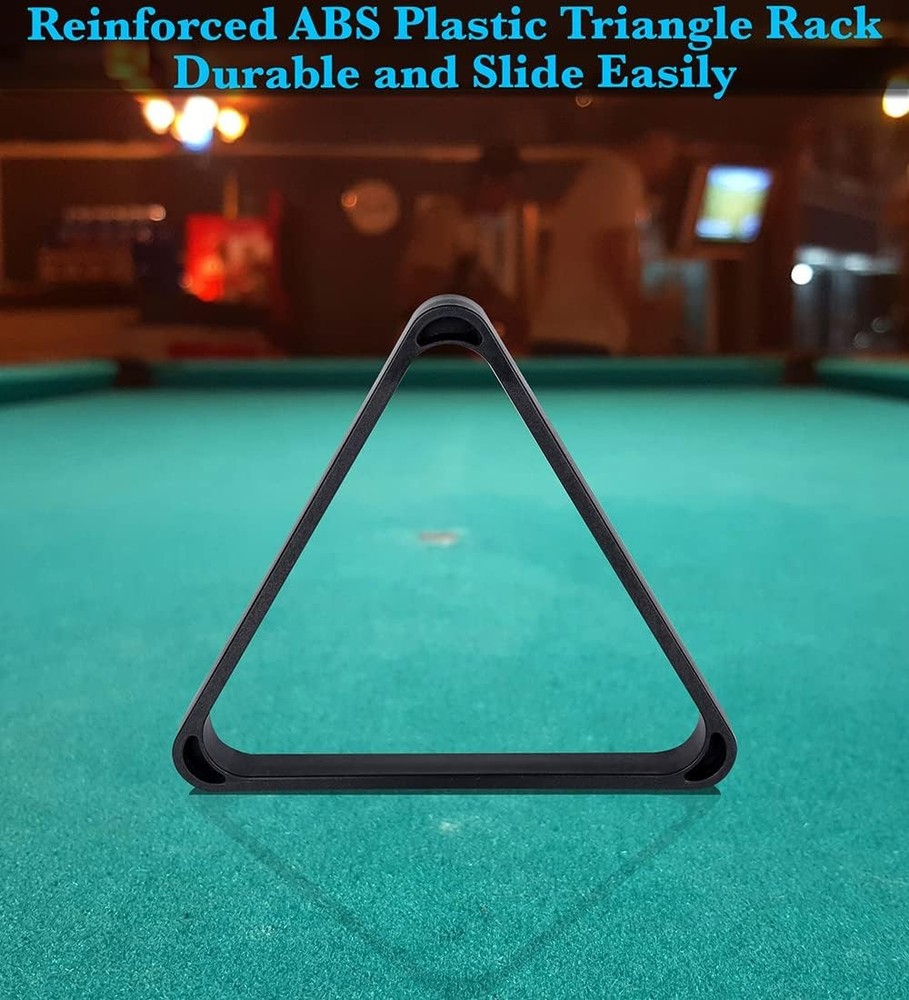 Billiard Pool Balls with Triangle Ball Rack, Cue Chalks, Table Spot Stickers & T