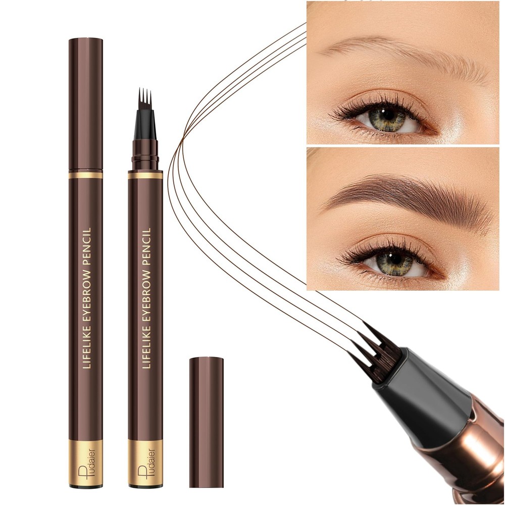 Espoce 2 Pack Eyebrow Pen Waterproof Microblading Eyebrow Pencil 4 Tip Precise