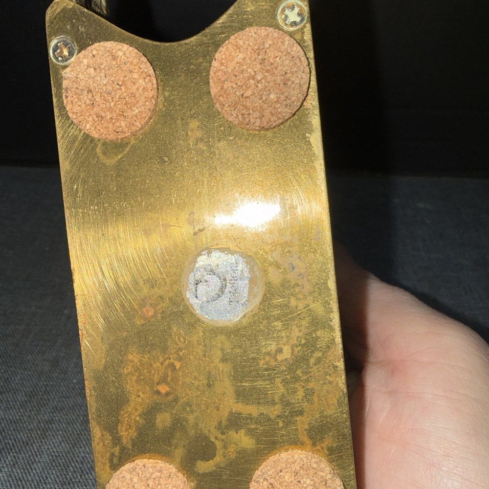 Vintage Solid Brass Letter / Napkin Holder Elegant for Table or Desk