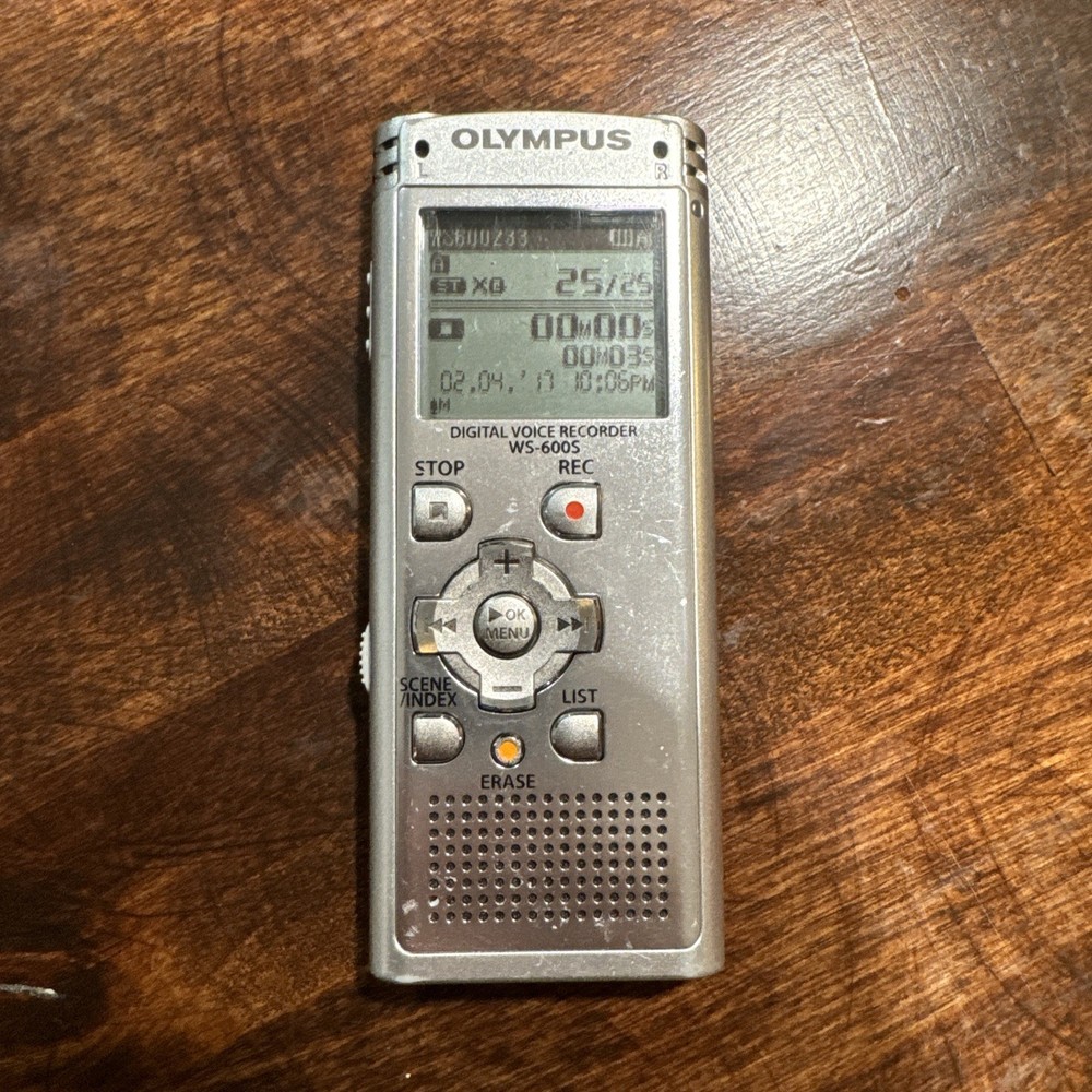 Olympus WS-600S Silver Handheld USB Flash Memory Digital Voice Recorder Tested
