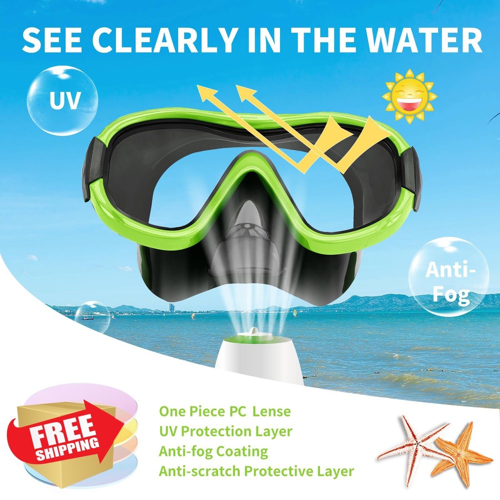 Knitted Adjustable Strap Dive Mask Panoramic Goggles Scuba