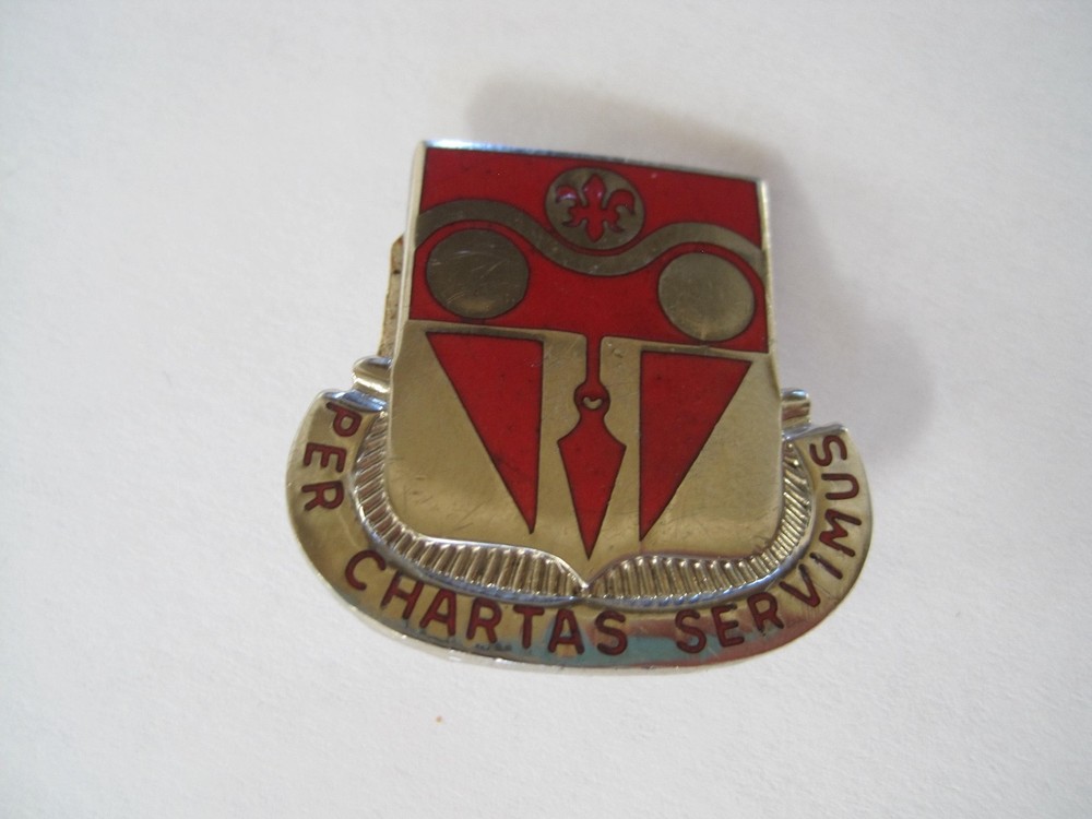 Per Chartas Servimus Pin Back Vintage