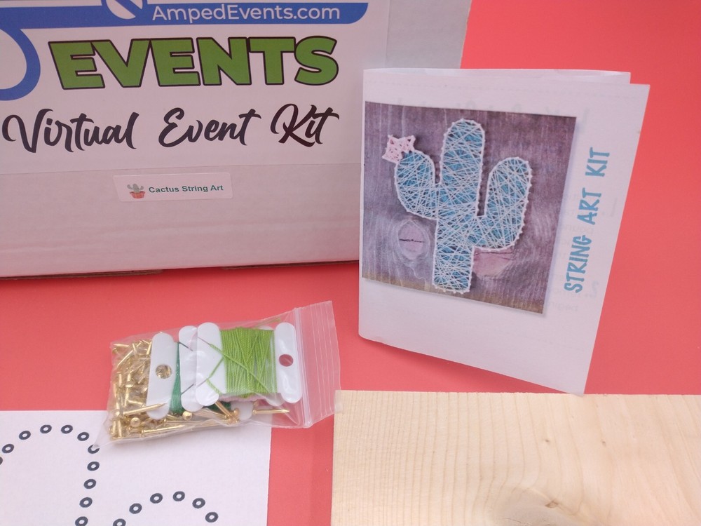 DIY 'Amped Events' Virtual Event Kit. 'Cactus String Art'. #1408