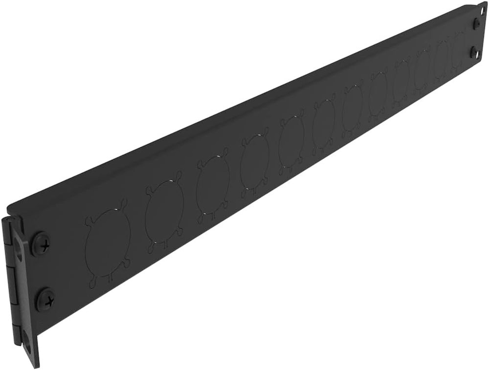 12 Port/Way/Hole Hinged Patch Panel - 1U 19" Rack Mount D-Type Connectors - Audi