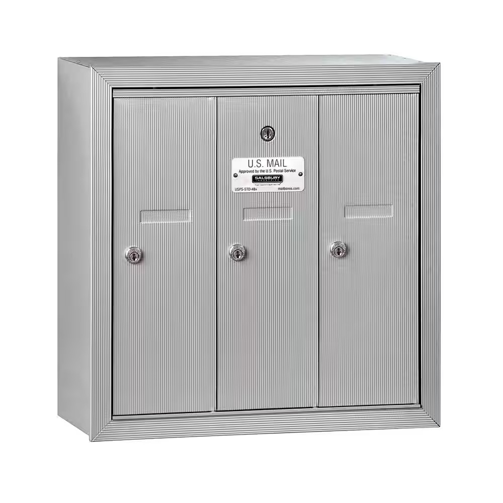 Aluminum Surface-Mounted USPS Access Vertical Mailbox with 3 Door