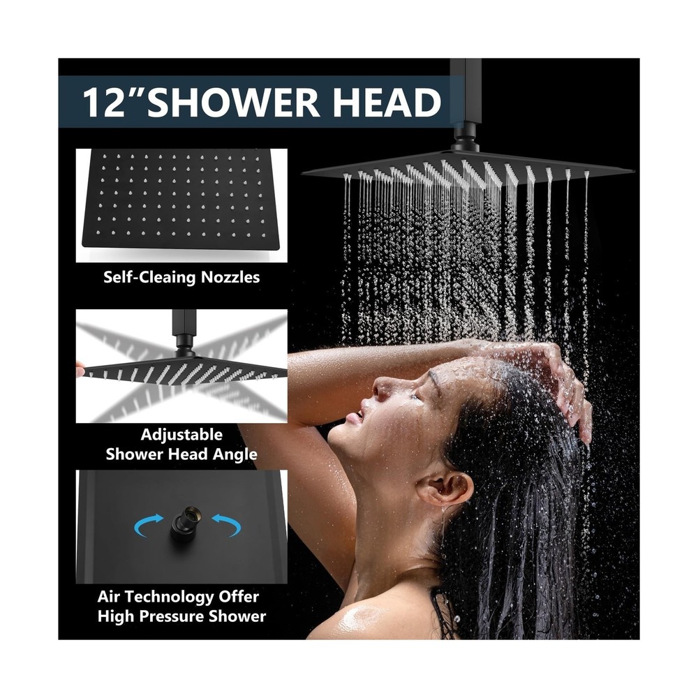 Aolemi Ceiling Mount Shower System Rain Shower Head with Handheld Spray High ...