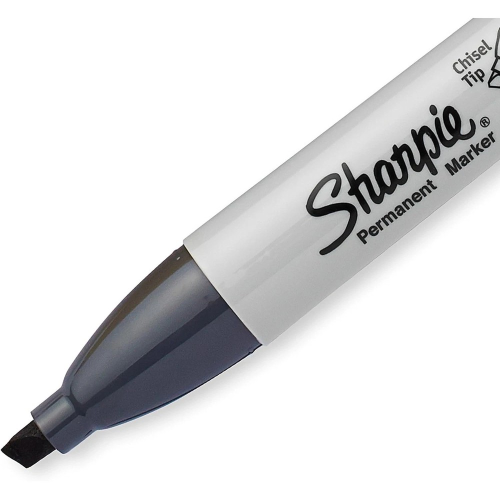 Sharpie Permanent Marker, Chisel Tip, Black, 2 Count