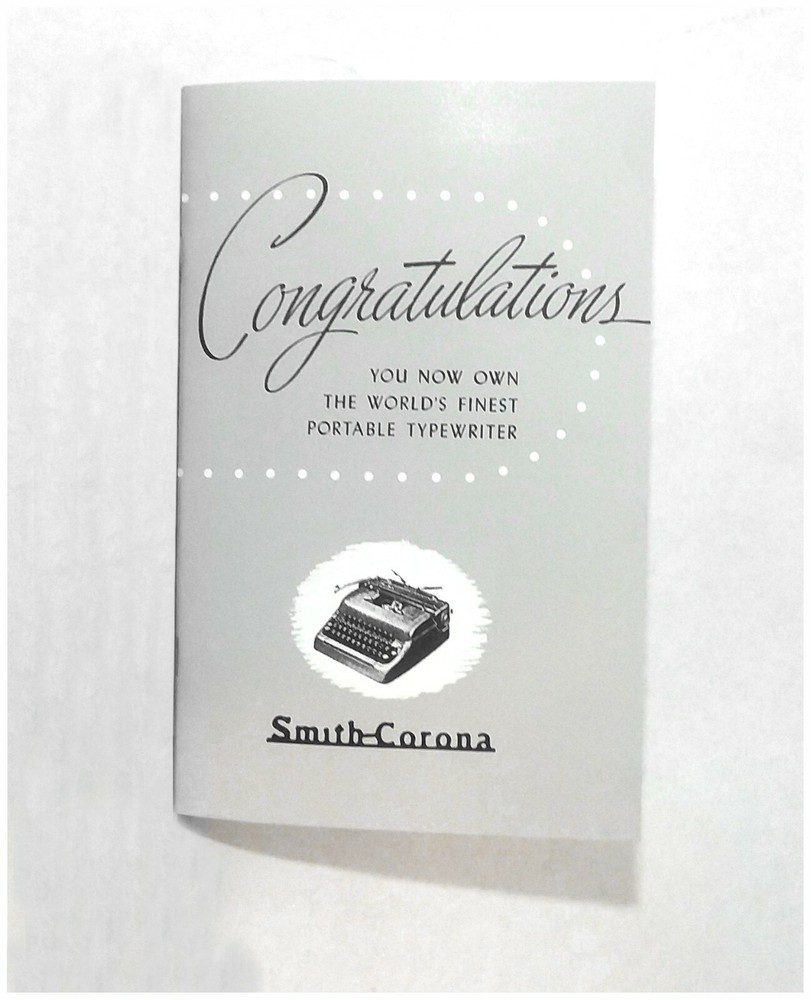 Smith Corona Silent Super Typewriter User Manual Owners Manual Instruction 1950s