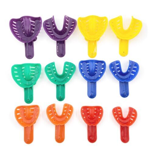 Dental Impression Trays Perforated Plastic Disposable (CHOOSE SIZE) 12Pcs