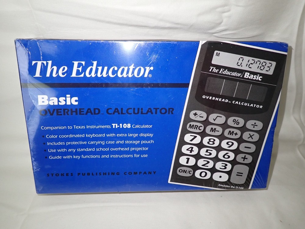 Calculator The Educator Basic No 203 Overhead Emulates TI-108 Companion Sealed