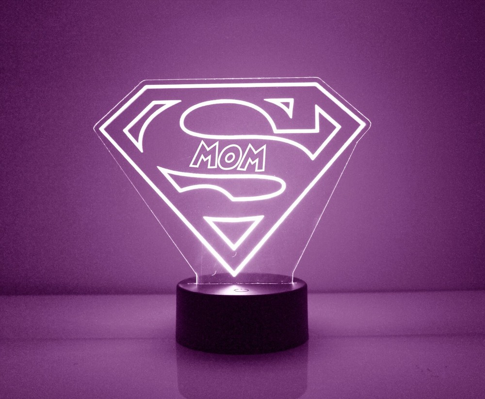 Superman Personalized FREE Superhero LED Night Light Lamp with Remote Control