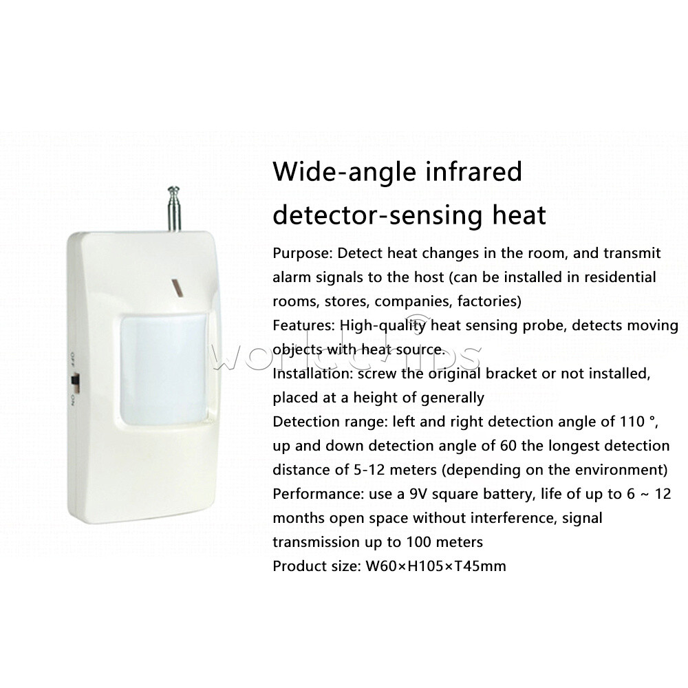 Infrared Human Motion Detection Sensor Wide Angle For Security Alarm System 433