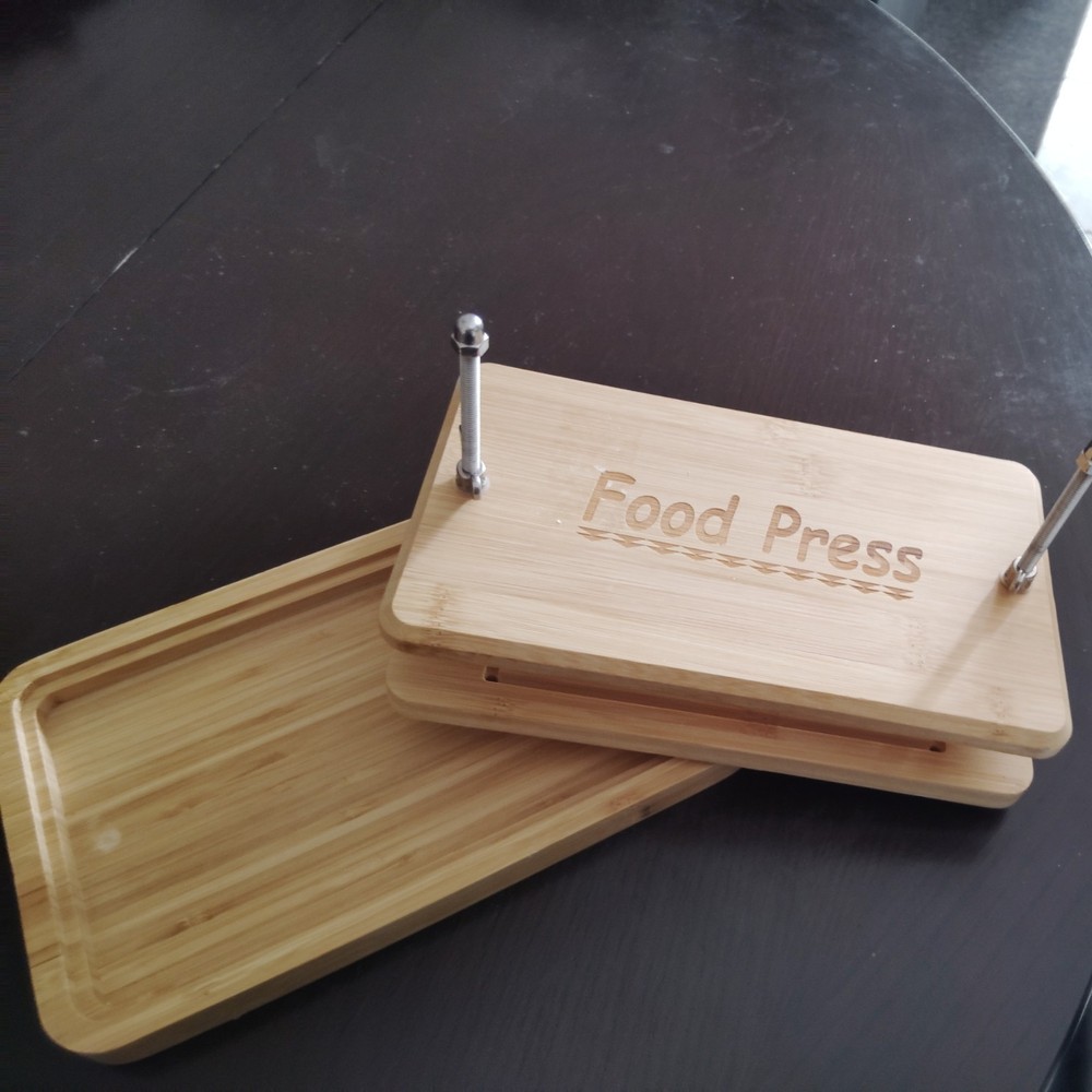 Bamboo Tofu Press, Built in Strainer and Drip Tray