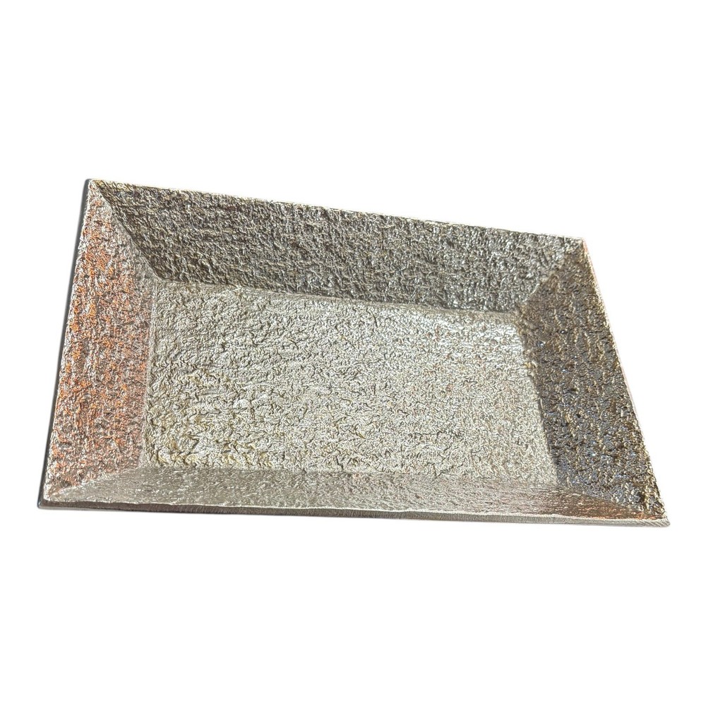 Block by Michael Aram - Medium Rectangle Platter - Silver Tone with Original Box