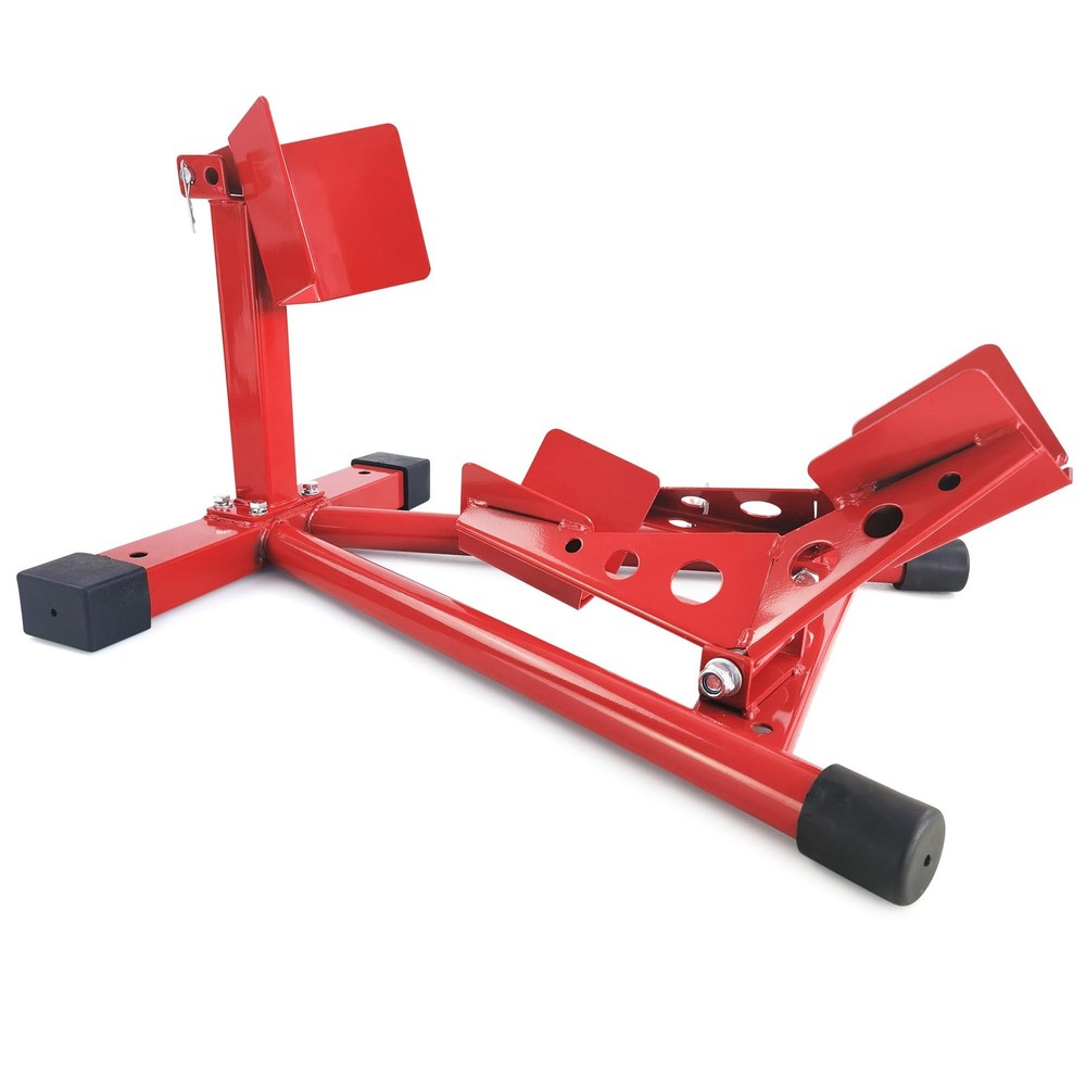 12"-21" 4000 lbs Capacity Red Adjustable Motorcycle Support Wheel Chock Stand