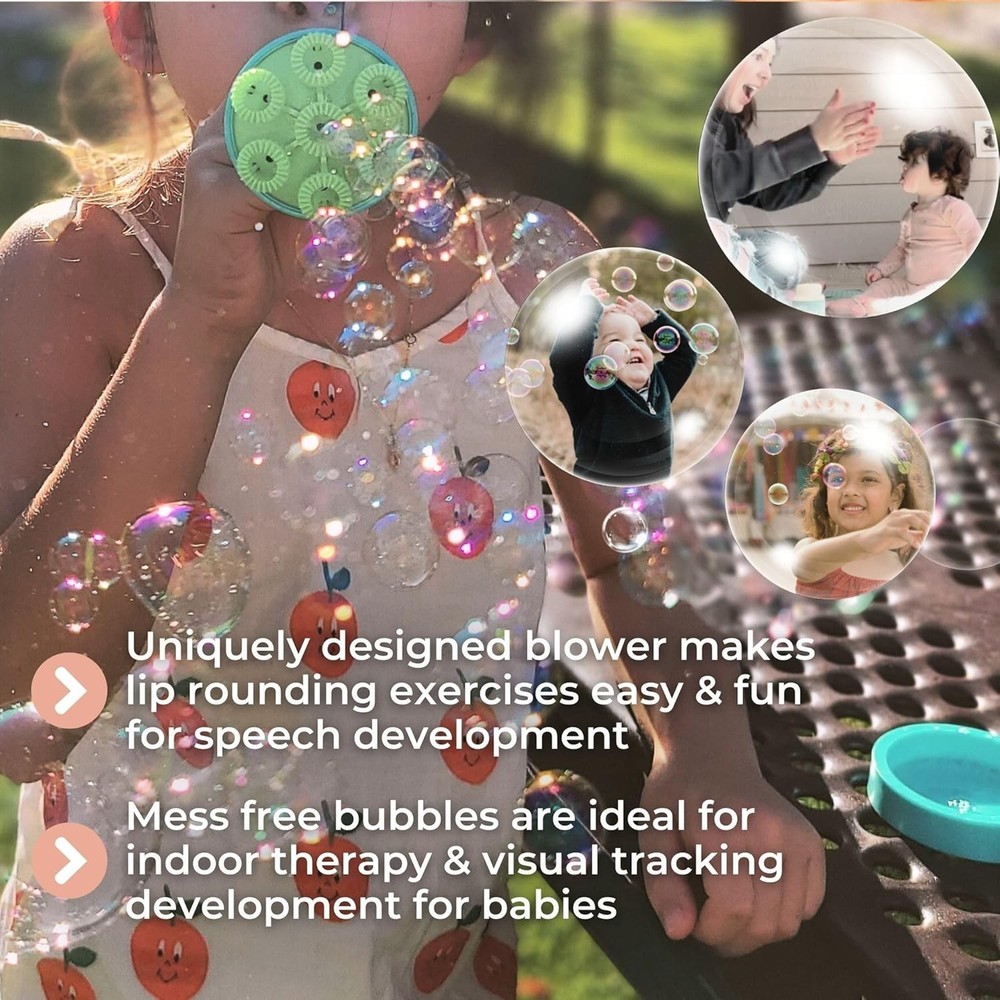 Sensory Bubble Play Set - Aqua Bubble Blower with Botanical Solution for Kids 3+