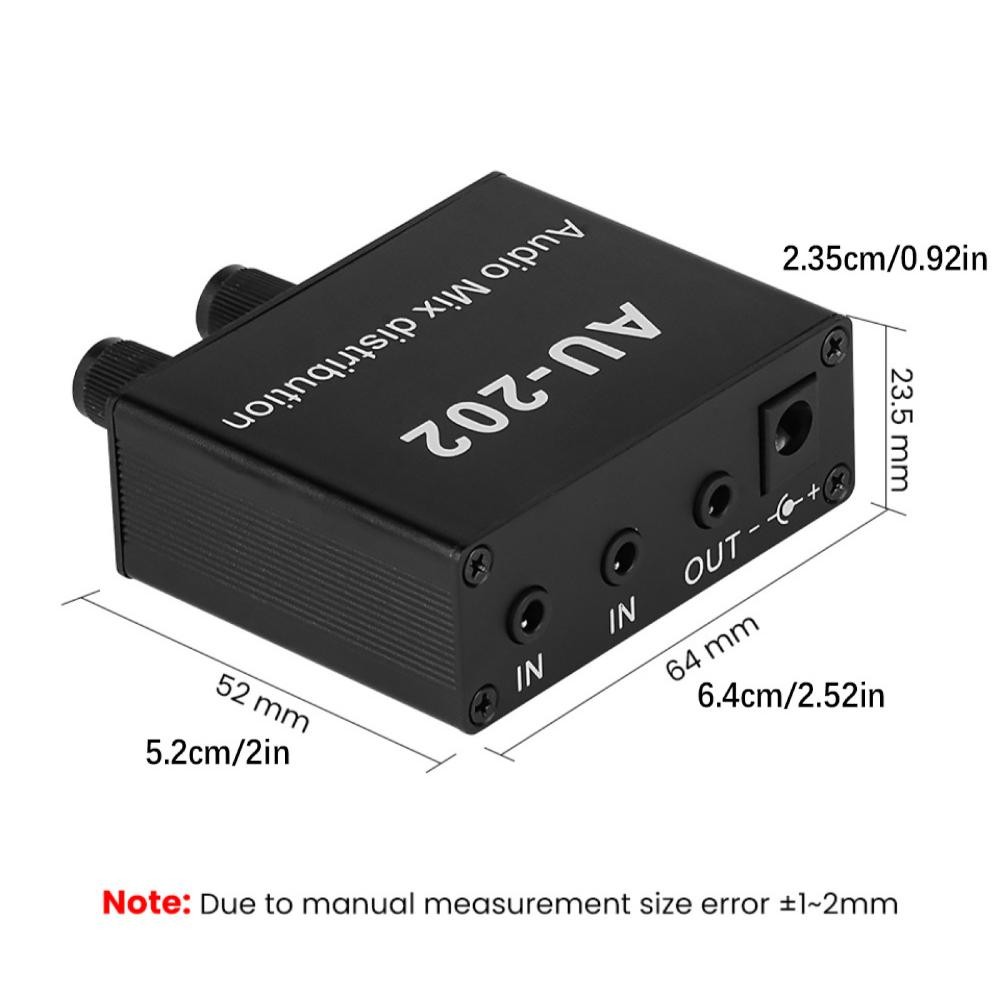 DC5-19V 2 Inputs 2 Outputs Stereo Audio Mixer Distributor for Headphone