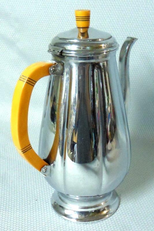 Farber Bros Krome Kraft Chrome Bakelite Coffee Pot