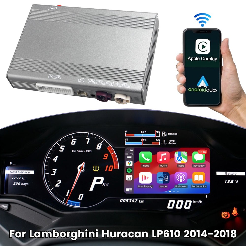 Wireless Carplay Android Auto Interface For Lamborghini Huracan LP610 2014-2018