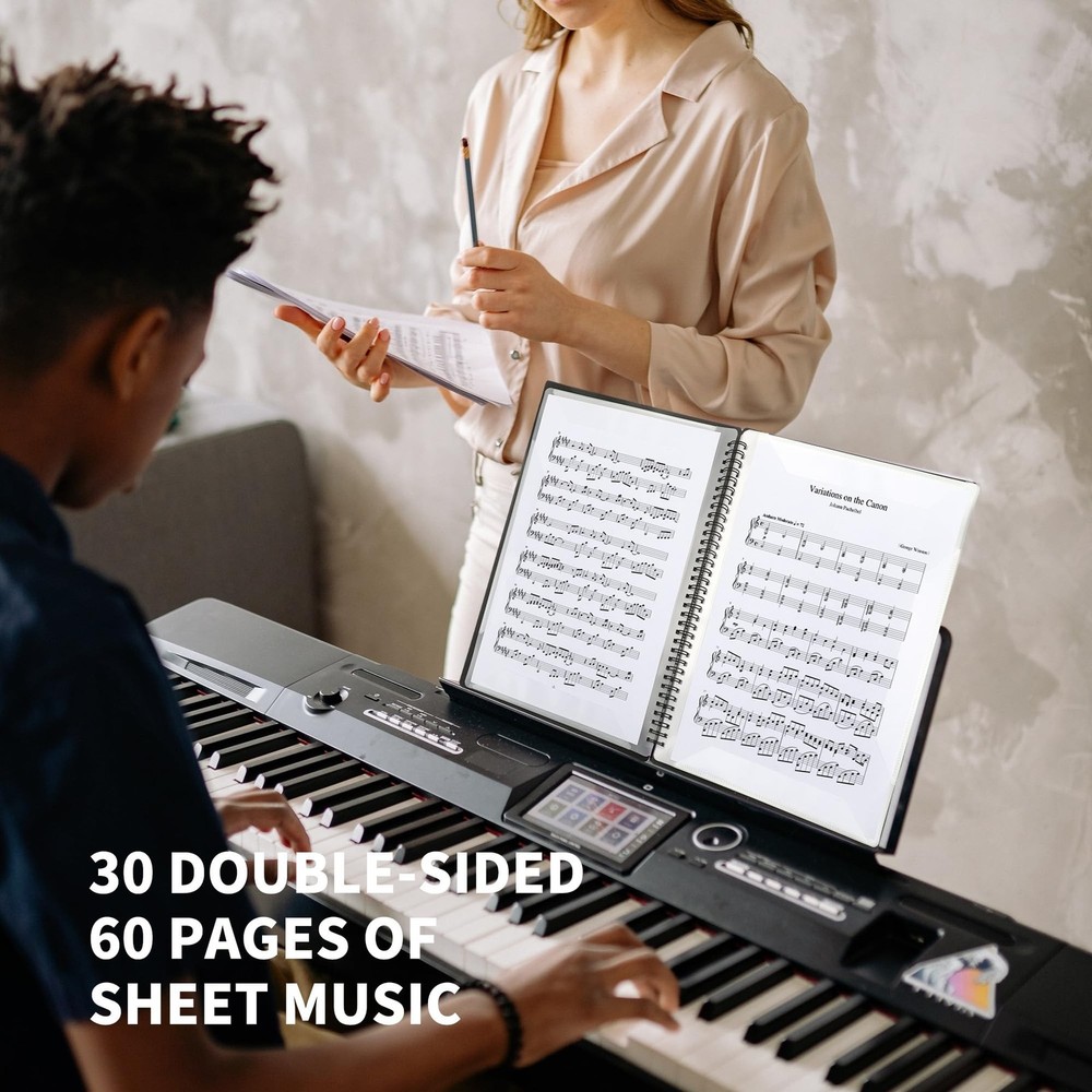 2 Pack Piano Sheet Music Binder 8.5 x 11, 120 Sheet Music Floder with Plastic...