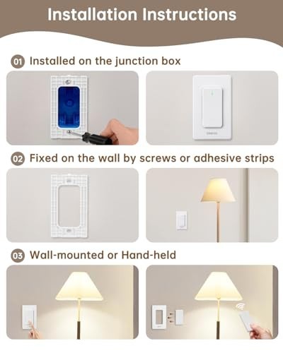 Wireless Garbage Disposal Switch with Remote Control, Wall Mounted, 300ft Range,