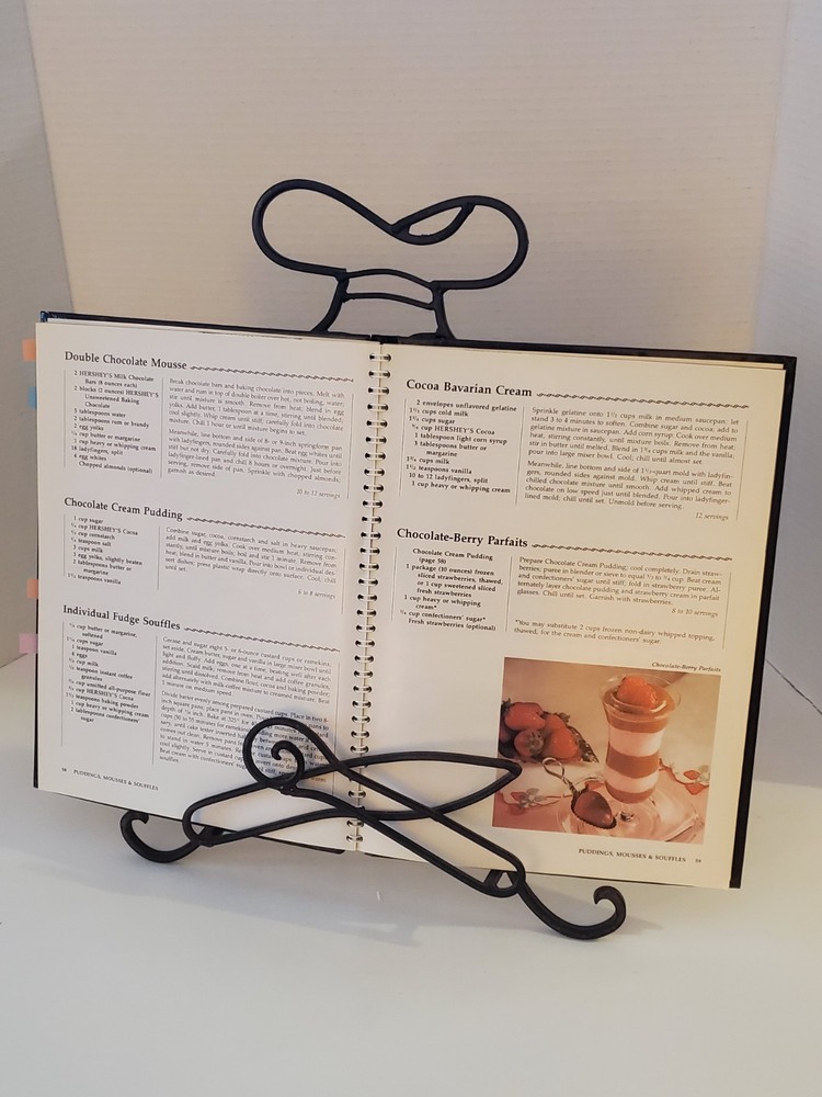 Wrought Iron Chef Cookbook Holder Stand Foldable Leg