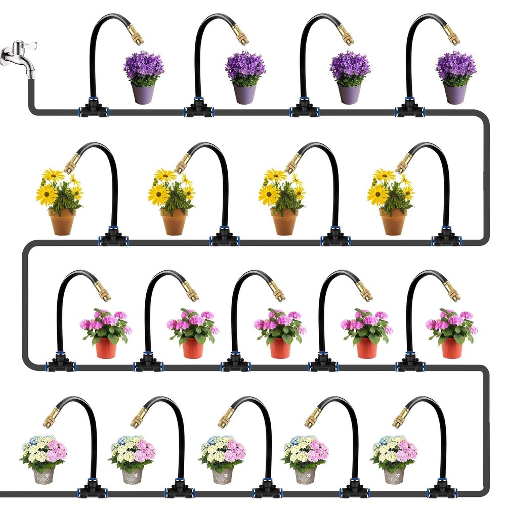 60Ft Drip Irrigation System for Garden – 360° Bendable Automatic Wate