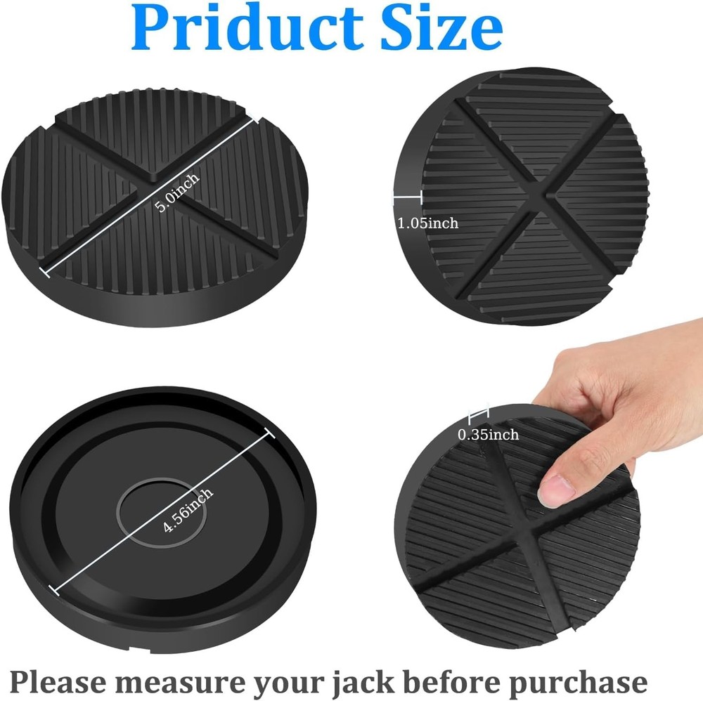 2 Pack Floor Jack Rubber Pad Universal Jack Pad Adapter, Pinch Weld Side Fram...