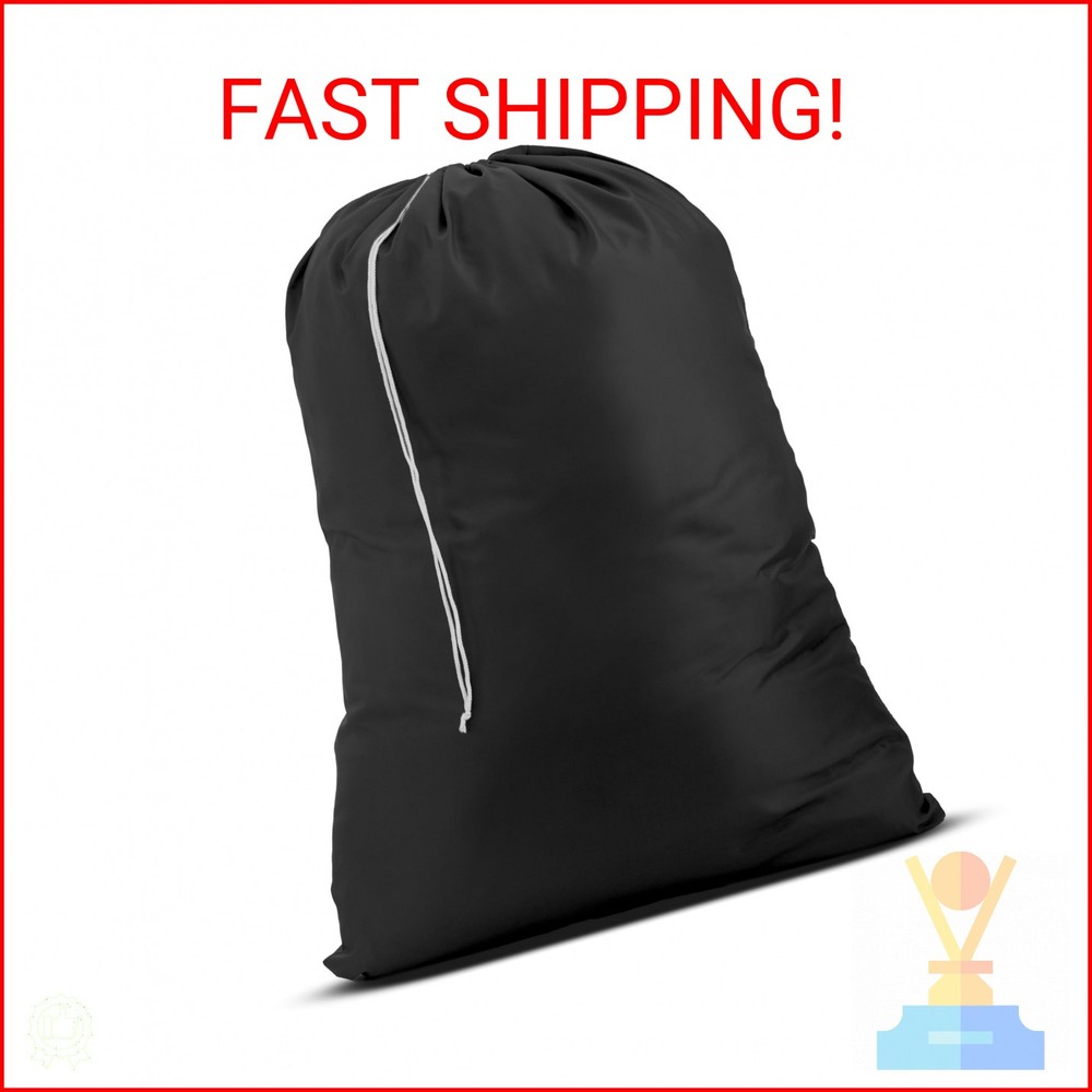 Nylon XL Laundry Bag, Large Capacity with Locking Drawstring, Machine Washable,