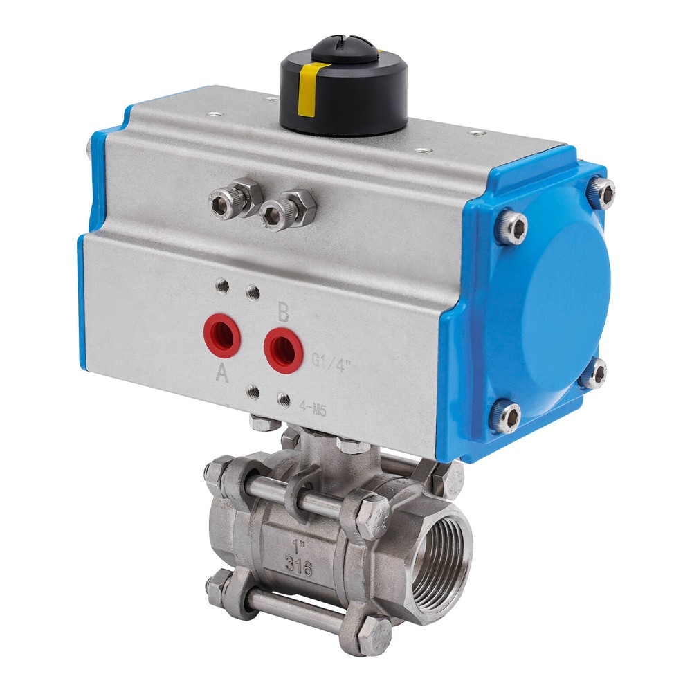 1" Pneumatic Ball Valve Actuator Stainless Steel Three-Piece Automatic Control
