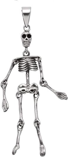 Wildthings Sterling Silver Movable Skeleton Pendant, Nice, light, cute skeleton