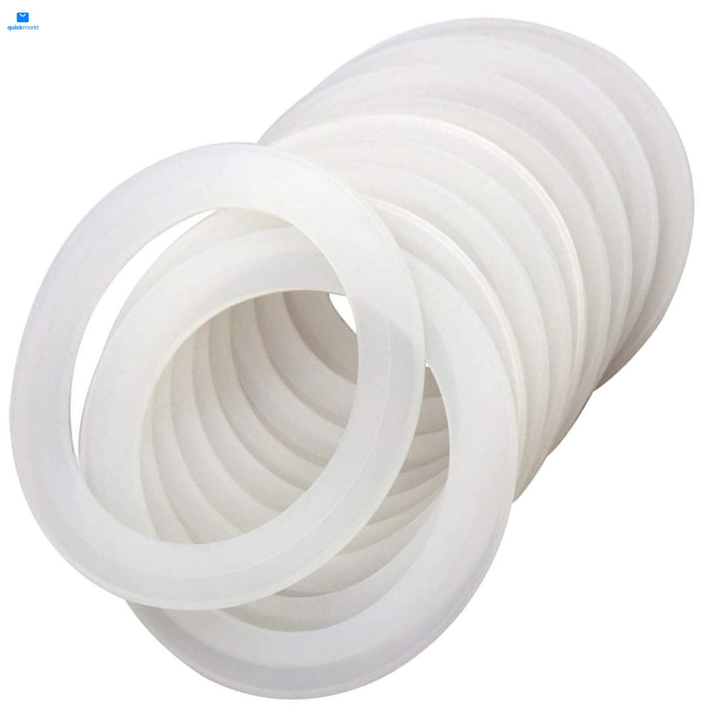 SHEYNIAN 12 Pack Rubber Seals for Glass Jars, Replacement Silicone White