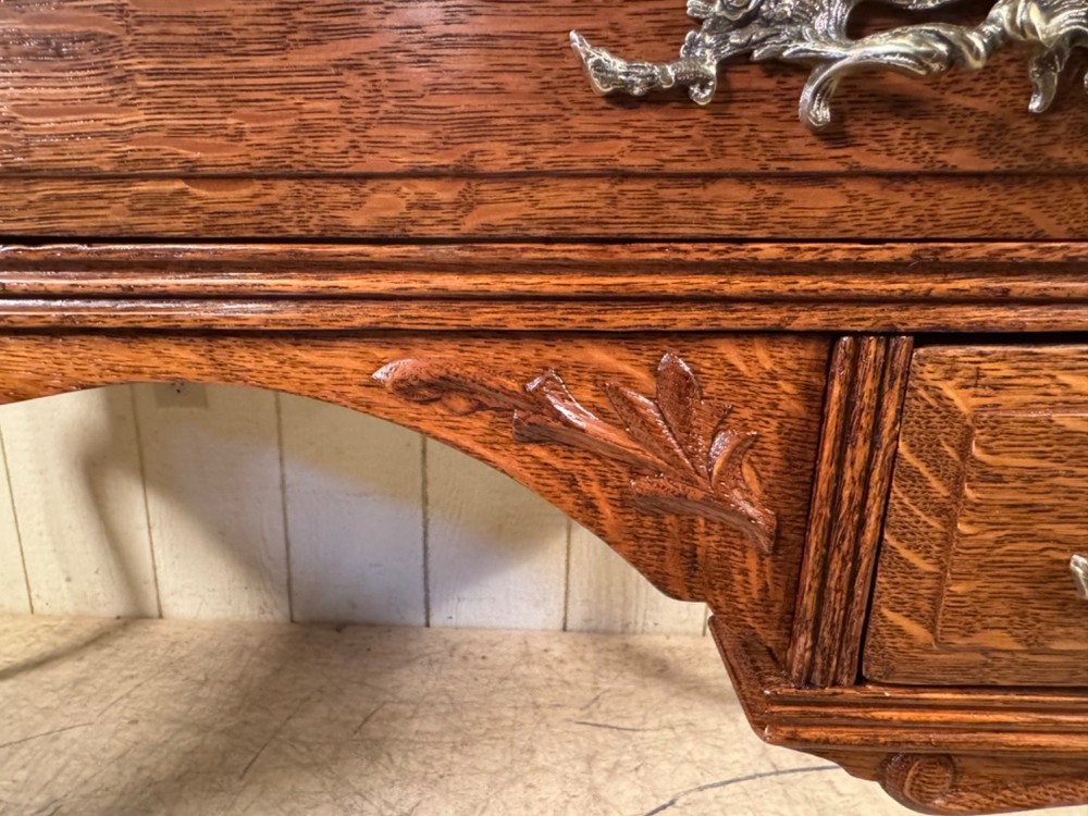 Antique Quarter-Sawn Oak Desk/Library Table