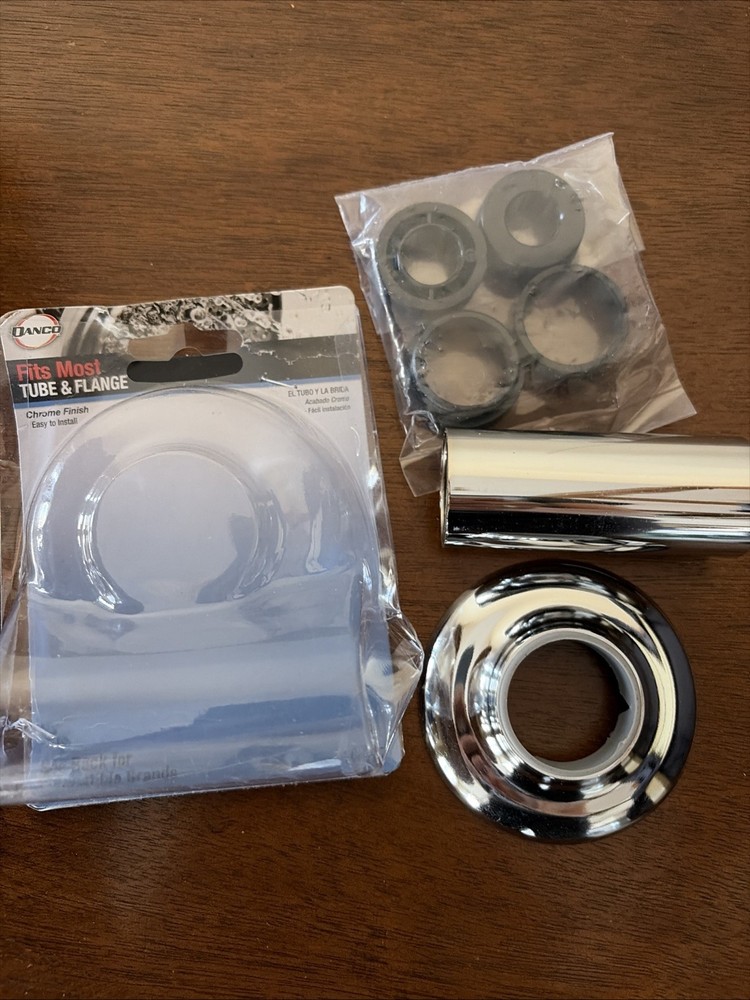 Danco Universal Tube & Flange Assembly Brass Chrome 10307