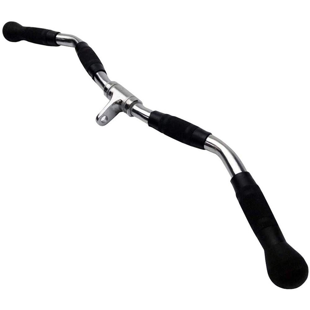 Lat Bar Cable Machine Attachment, Curl Pulldown Bar with Full Rotation and Rubbe