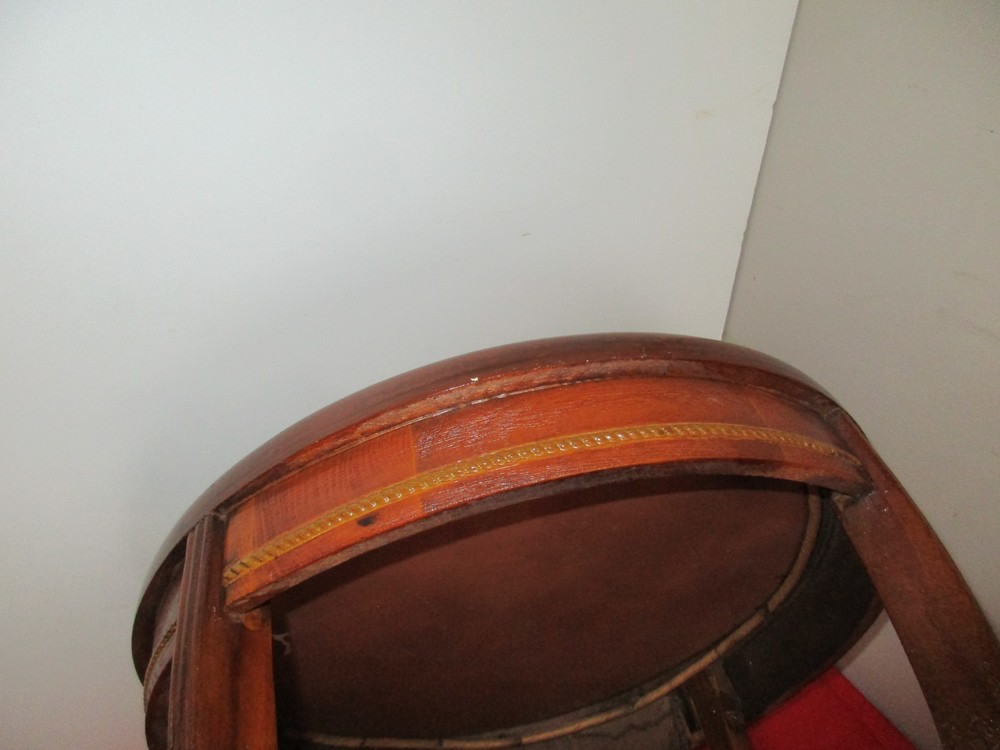 Mid Century Round Solid Wood / Glass End Table / Side Table