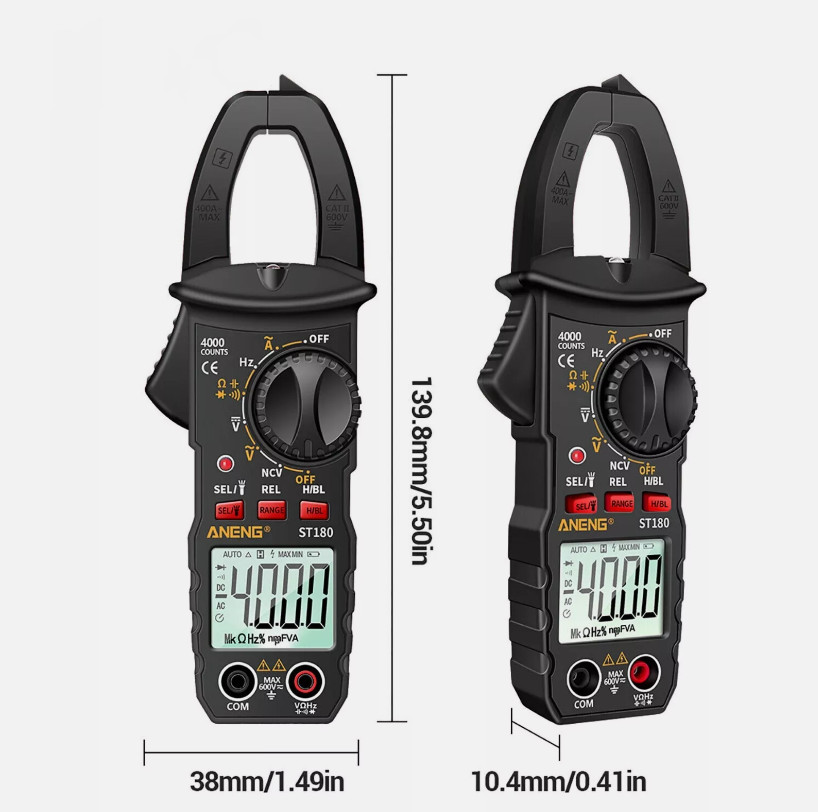 Digital Multimeter Tester AC DC Volt Amp Clamp Meter Auto Range LCD Handheld