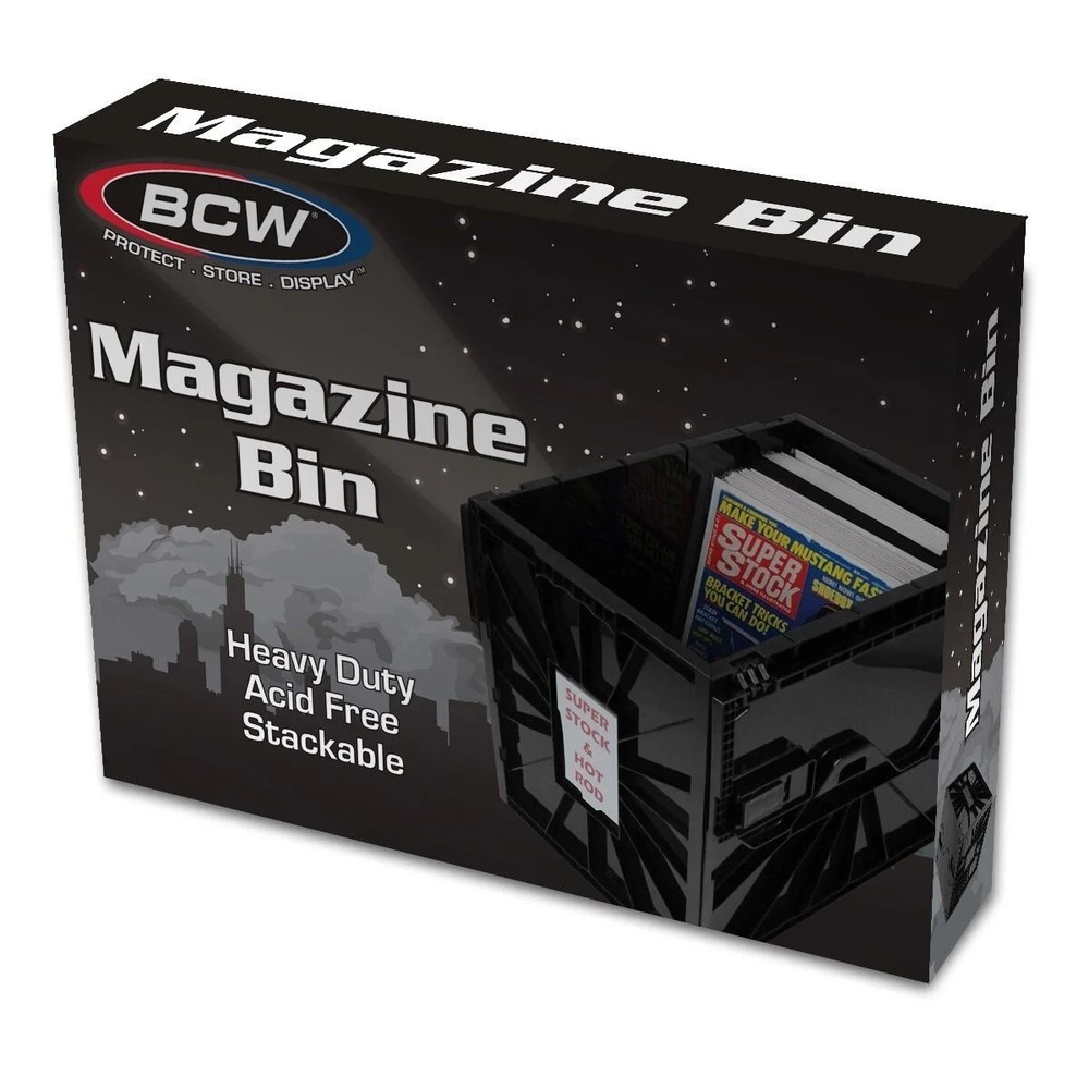 2 BCW Magazine Plastic Bins Stackable Doc Box Long Term Magazine Storage New (2)