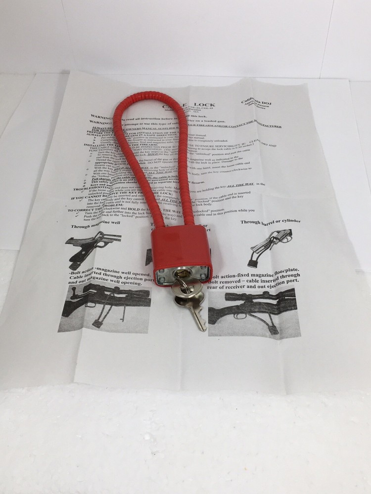 New Red Cable Lock Multi-purpose with Two Working Keys