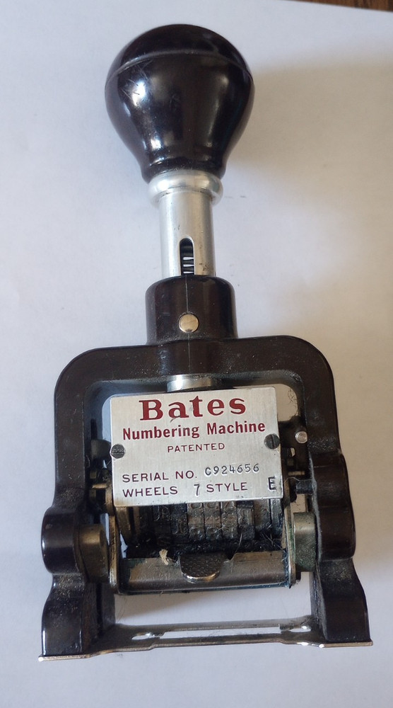 Vintage Bates Multiple Movement Numbering Machine Stamp 7 Wheels Style E