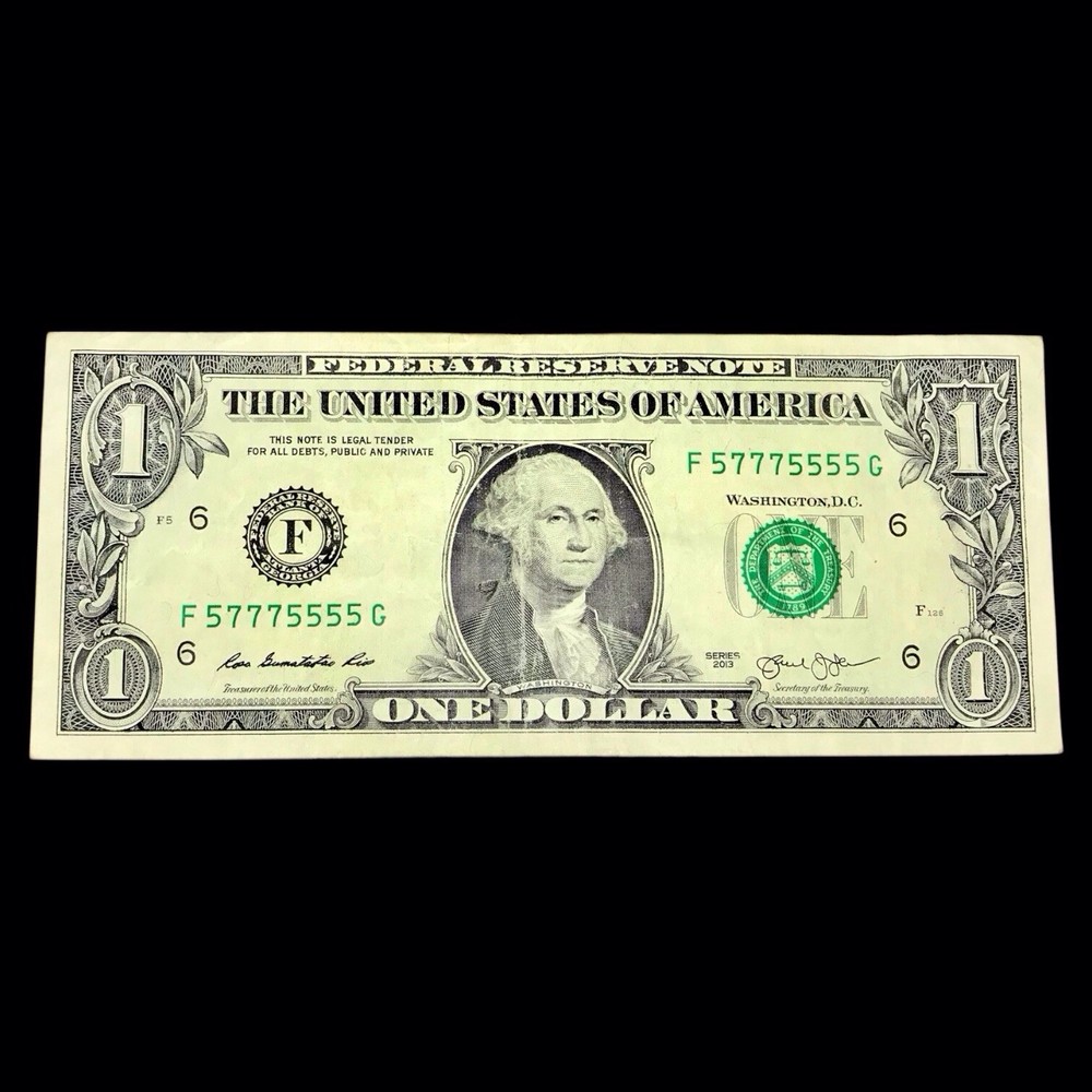 F 577 75 555 G- Binary, Repeater and Fancy $1.00 Bill