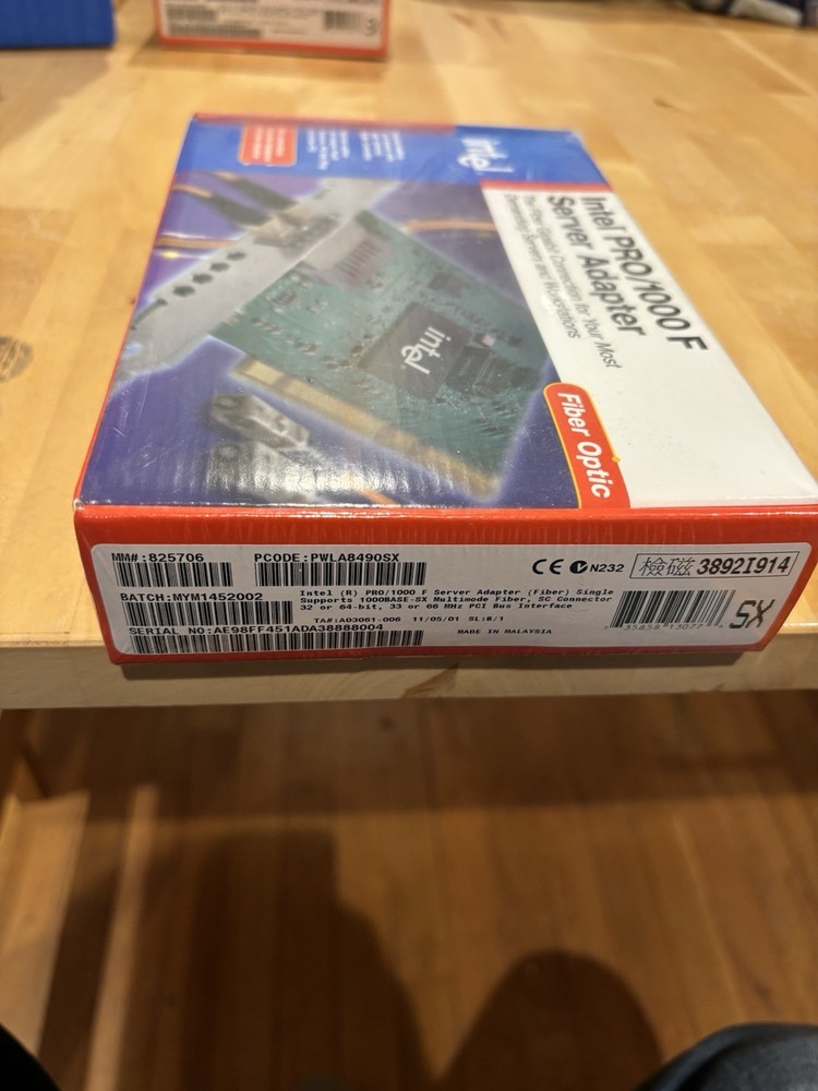 Intel fiber adapter in box wrapped