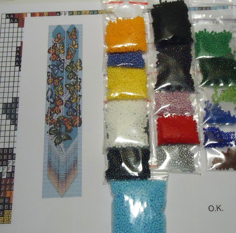 Kit for making a necklace gerdan. Beading Loom Pattern. #B9