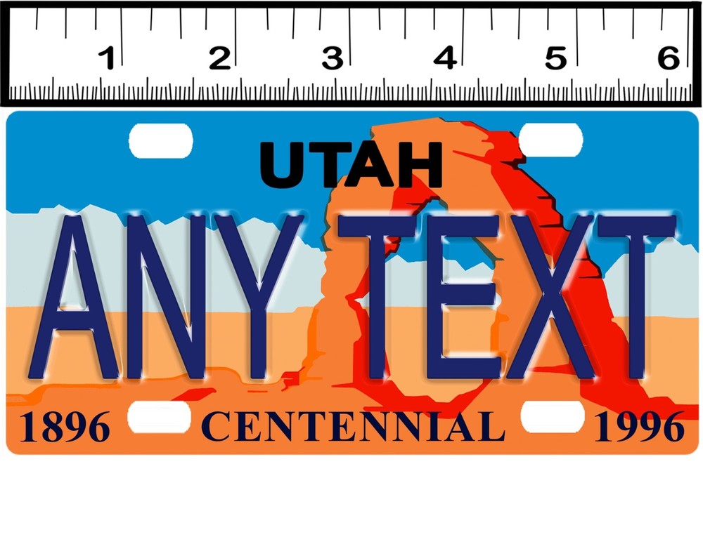 CUSTOM PERSONALIZED ALUMINUM BICYCLE STATE LICENSE PLATE-UTAH CENTENNIAL