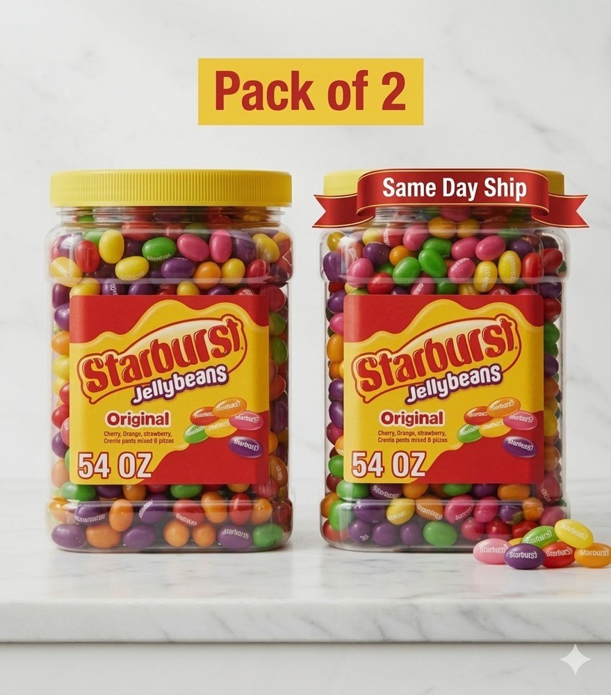 2 Pack  Starburst Original Assorted Jelly Beans, 54 oz. SAME DAY SHIPPING